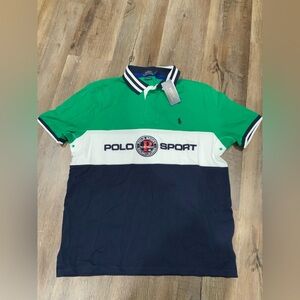 Ralph Lauren Polo Sport Shirt Yacht Challenge Custom Slim Fit Rugby Men Size L